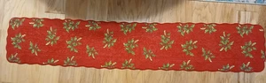 Reversible red Christmas table runner plaid, holly berries, machine quilted - Picture 1 of 5