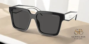 PRADA PR 24ZS 1AB5S0 Black Dark Grey 56 mm Women's Sunglasses - Picture 1 of 2