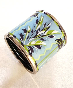 HERMES Enamel Paladium Multicolor Scarf Ring Holder. Brazil Feather 2000-2024. - Picture 1 of 10