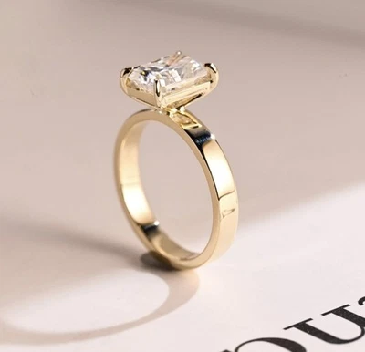 Certifird Lab-grown Diamond Ring 14k Solid Yellow Gold Engagement Diamond Ring  - image 1 of 4