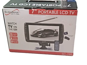 SuperSonic 7" Portable LCD TV SC-195 USB/SD Card Reader Built-in Speaker Remote - Picture 1 of 9