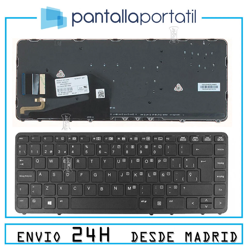 retroiluminado Teclado español para HP EliteBook 840 G1  850 G2 Negro CON MAR... - Imagen 1 de 1