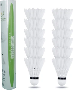 12-Pack Feather Badminton Shuttlecocks with Great Stability and Durability - Picture 1 of 12