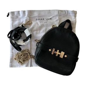Dylan Kain "Lula" Black Leather Mini Backpack with Two Sets of Straps - Picture 1 of 7