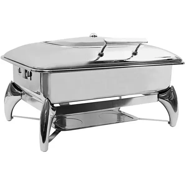 TableCraft CW40175 9 Qt. Fuel Round Chafer Dish w/ Slow-Closing Hinged Cover - Image 1 of 1