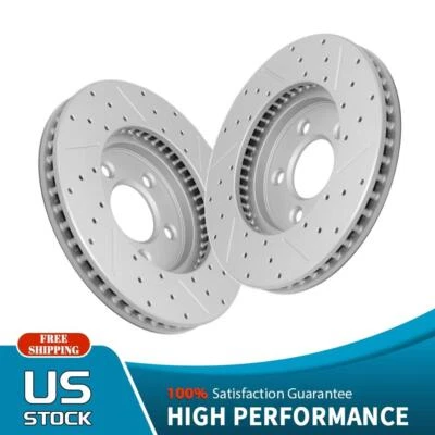 Rotores de freno de disco delanteros perforados para Ford Mustang Base 2005-2007 2008 2009 2010 Foto 1 de 4