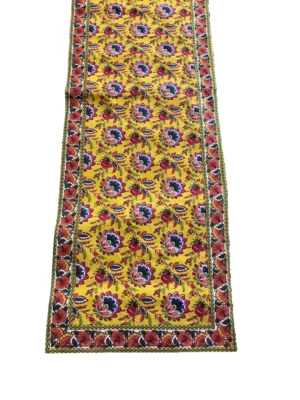 Vibrante Mercado Mundial Algodón Serigrafía Corredor 16" x 90" ¡Reversible! Festivo Foto 1 de 4