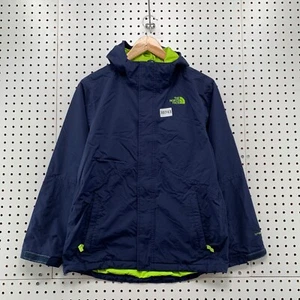 North Face Dry Vent Hooded Jacket Boys Large Blue Green Zip Rain Jacket 19x26 - Picture 1 of 16