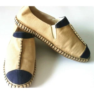 Men Shoes Espadrille Plimsoll Linen Flat Slip on Canvas Pump Rubber Sole Retro - Picture 1 of 10