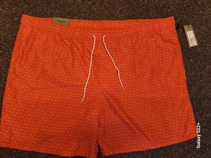 Men's 4XL Swim Trunks 7" Inseam Shorts, Big & Tall "Coral Poppy" - Picture 1 of 5