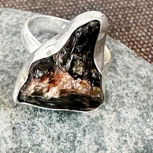 Handmade 925 Sterling Silver Raw Natural Smoky Quartz Ring 9 NEW - Picture 1 of 6