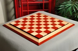 Signature III Luxury Chess board - PADAUK / BIRD'S EYE MAPLE - 2.5" Squares - Picture 1 of 6