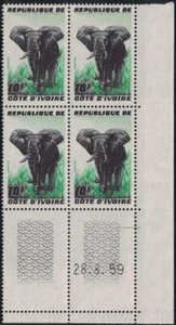 COTE D'IVOIRE - N°177 - ELEPHANT 10F VERT - COIN DATE - LE 28-8-1959. - Picture 1 of 1