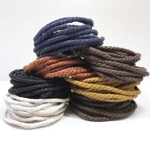 Gewachste gedrehte Schnürsenkel Laces Rundsenkel 6 Farben L 60cm - 150cm x 4mm