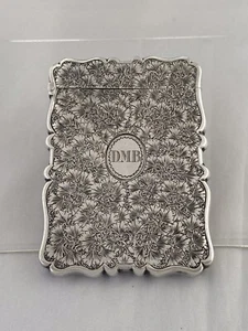 Astuccio porta biglietti argento sterling BIGLIETTI DA VISITA 1876 Birmingham ELKINGTON antico - Foto 1 di 11