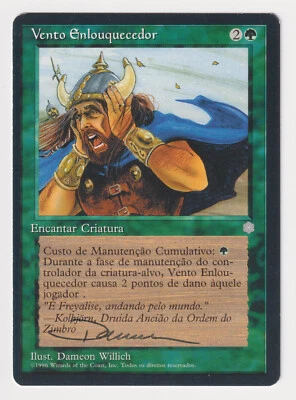 Signed Portuguese Maddening Wind Proof LP Ice Age Artist Dameon Willich MTG AP! - Image 1 of 2