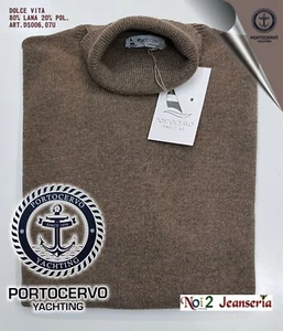 MAGLIA PORTOCERVO DOLCE VITA LANA COLORE FANGO MIS. M L XXL - Imagen 1 de 3