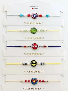 Superhero Wristband/Superman/Captain America/Spiderman/Hulk Rakhi Raksha Bandhan - Picture 1 of 6