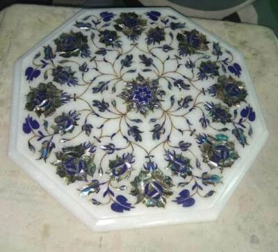 18" Marble Malachite center Coffee Table Top Mosaic Lapis Fancy Inlay antique - Image 1 of 4