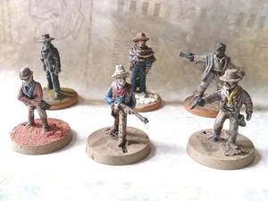 28mm Old West metal COWBOYS / GUNFIGHTERS x6 Very Well Painted BIN 10.25 - Picture 1 of 7