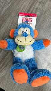KONG Cross Knots Monkey Md/Lg Blue Internal Rope Squeaky Plush Dog Toy 12" - Picture 1 of 3