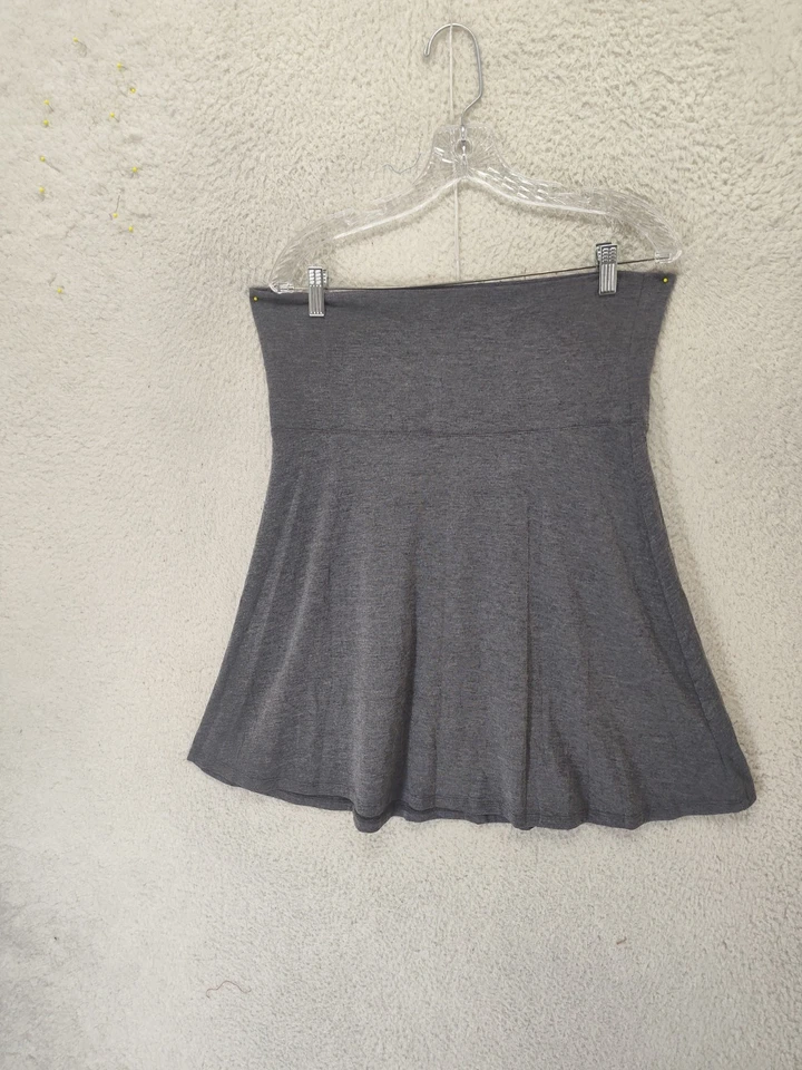 Mossimo Supply Co Mujer Falda Grande Gris Mezcla Rayón Tirar On Volantes Mini Ajuste Foto 1 de 4