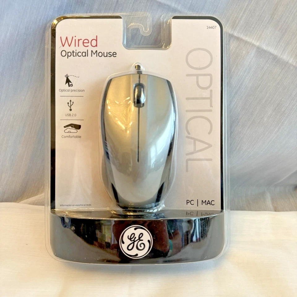 Brand New Sealed GE Wired Optical Mouse 14407 - Image 1 of 2