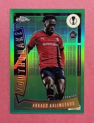 Arnaud Kalimuendo 2022-23 Topps Chrome UCC Youthquake Green Refractor#d /99 RC - Image 1 of 2