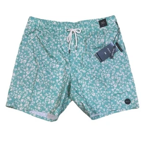 RVCA Boardshorts Men’s Swim Large Green Floral 17” New With Tags - Picture 1 of 9