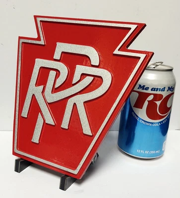 🔥 Placa de placa de señalización de piedra angular de motor de ferrocarril PRR "Pennsylvania" de aluminio fundido  Foto 1 de 3