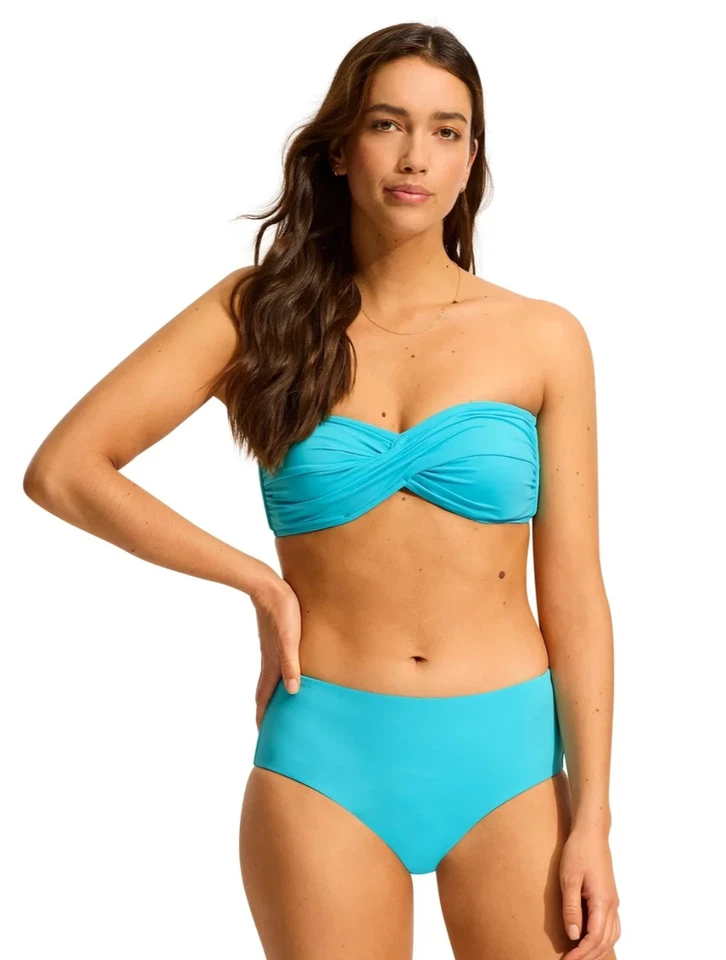 Seafolly Collective Twist Bandeau Bikini Set - Size AU14/16 RRP $180 - Image 1 of 4