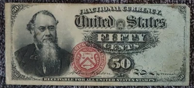 E. Stanton 50c (fifty cents) US Fractional Note - 4th Issue (1869- 1875) - Image 1 of 2