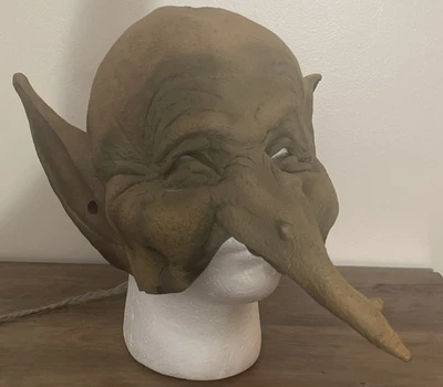 Antiga 1996 Duende Halloween Máscara Papel Grupo Mágico Látex Nariz Pontiagudo Orelhas Verrugas - Imagem 1 de 4