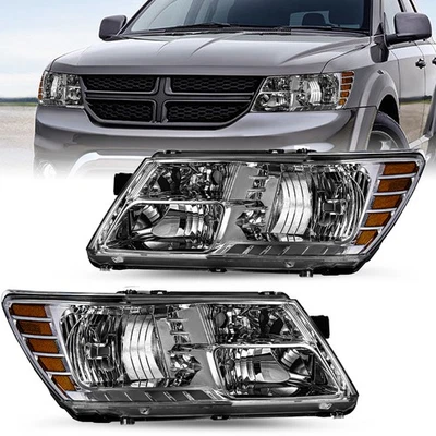 For 2009-2019 Dodge Journey Halogen Headlight Smoke Amber Corner Headlamps 2PCS Foto 1 de 4