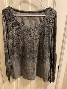 M Maurices XL Top Langarmshirt leicht Strass Glitzer Akzente - Bild 1 von 9