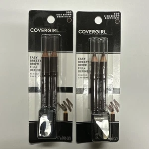 (2) NEU CoverGirl Easy Breezy Brow Fill + Define Pencils 505 Rich Brown - Bild 1 von 1