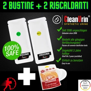 CleanU 2 BEUTEL + 2 WÄRMER 👨‍🔬 2 x 25 ml Synthetischer Urin 🔥⚗️ Clean Urin - Bild 1 von 5