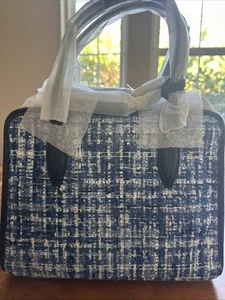 Neu mit Etikett Kate Spade New York Small Top Reißverschluss Umhängetasche Rowe Tweed blau multi 460 - Bild 1 von 8