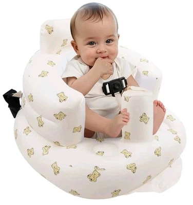 Nuevo asiento de piso inflable para bebés de 3 meses en adelante, silla inflable, patrón de oso Foto 1 de 4