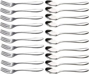 20Pcs Stainless Steel Forks and Spoons Set for Cocktail Tasting Appetizer Cake F - Picture 1 of 1