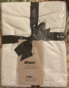 West Elm King Sham Organic Washed Cotton Stone White NEW - Picture 1 of 4