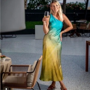 ZARA ASYMMETRICAL SATIN EFFECT TIE DYE DRESS - Picture 1 of 16