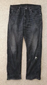 Jeans Wrangler Denim Nero Uomo Abbigliamento da Lavoro/Indossato e Marcato W34 L30 Vestibilità Regolare - Foto 1 di 8