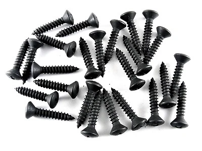 DATSUN Black Interior Trim Screws- #10 x 1" Long- #10 Oval Head- 25 screws- #313 - Image 1 of 4
