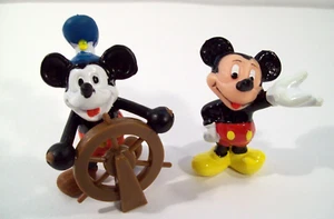 1980's Walt Disney Mickey Mouse PVC Figure Lot, Steamboat Willie, Applause - Picture 1 of 3