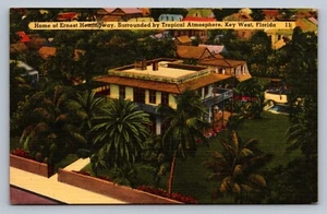 Postcard Florida Key West Ernest Hemingway Home Linen 1936 L954 - Picture 1 of 2