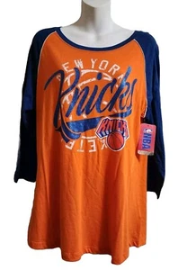 New York Knicks Basketball Womens Raglan 3/4 Length Sleeve T-Shirt Large NEW NWT - Picture 1 of 4