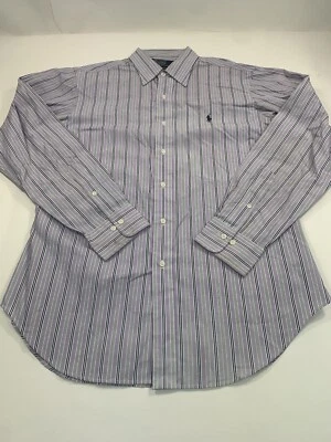 Camisa Polo Ralph Lauren Para Hombre 15.5-34-35 Rosa Rayas Manga Larga Abotonada Foto 1 de 4