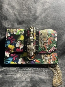 Aldo Crossbody Bag Tropical Floral Tiger Black Gold NWOT Jungle Purse - Picture 1 of 3