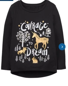 Nwt Gymboree Winter Star Sparkle Courage Unicorn Long Sleeve Tee Sz 7/8 - Picture 1 of 3